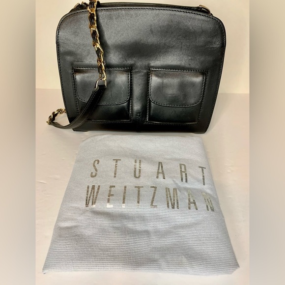 Stuart Weitzman Women’s Black Leather Pod Handbag/Crossbody Chanel like ! - Picture 4 of 16